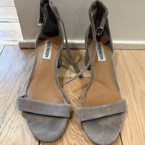 Steve Madden Suede Gray Heeled Sandals